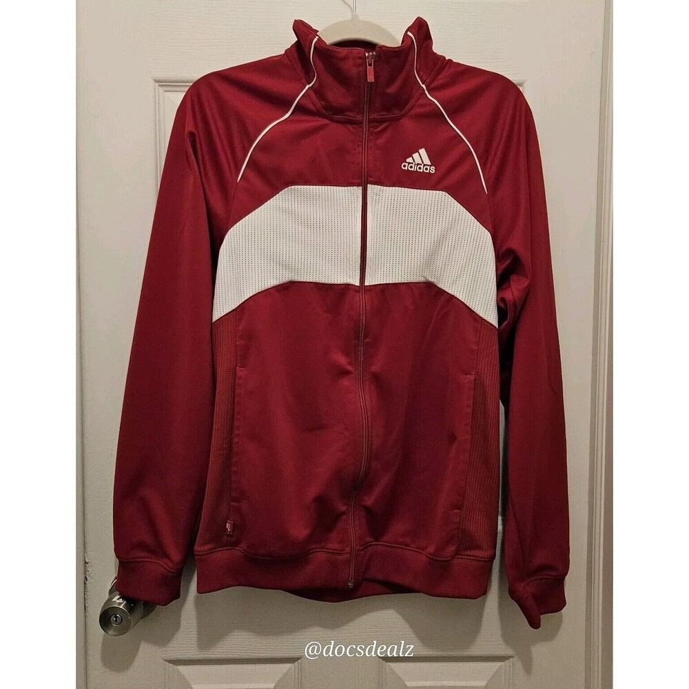 Adidas Clima365 Red Track Jacket White Stripes Men's XS